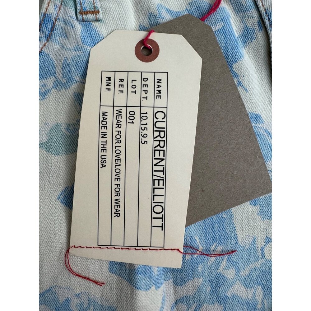 Current/Elliott Womens Blue Rose Boyfriend Shorts Size 29 Cotton Blend High Rise - Picture 3 of 13